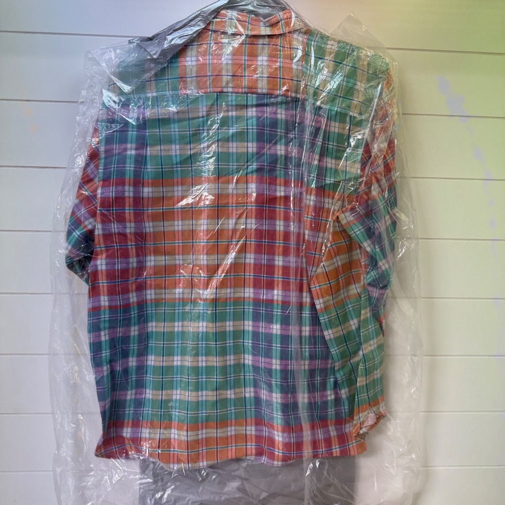 Tommy Bahama Mens Barbados Breeze Stripe Plaid Linen Blend Shirt Multi Color L